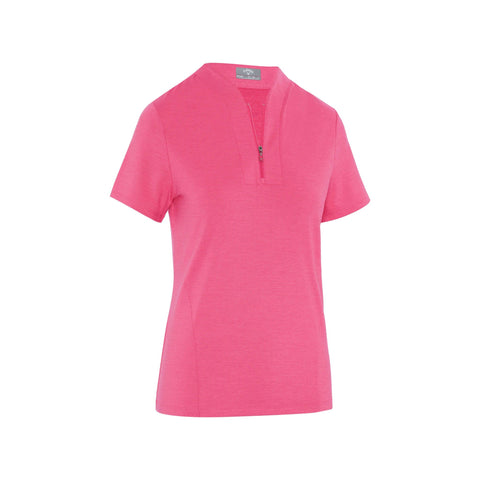 Short Sleeve Tonal Heather Polo Damen
