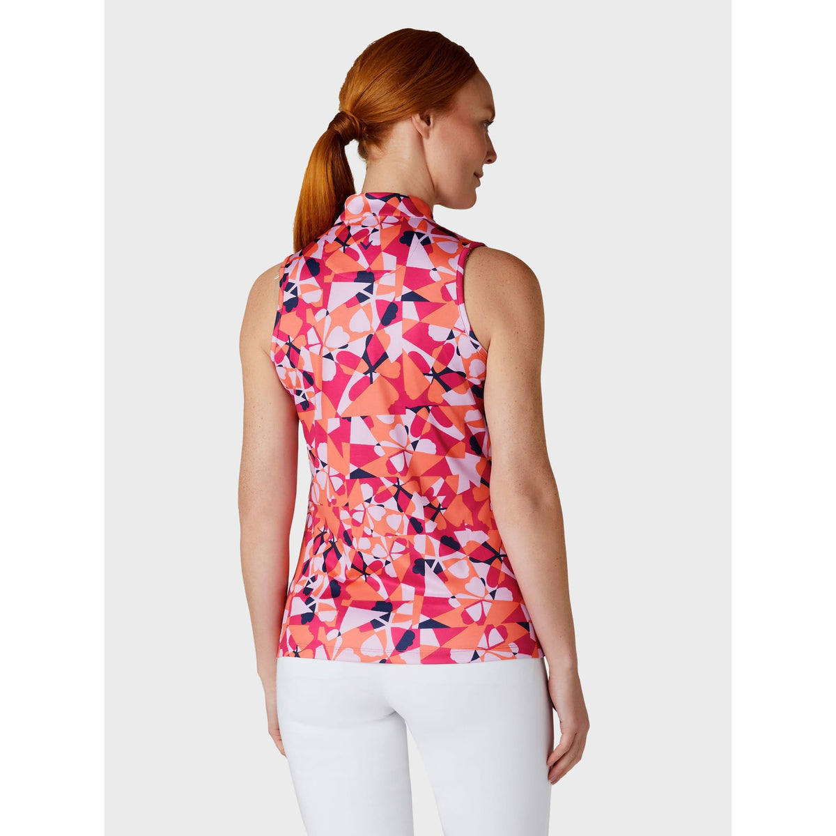 Geometric Floral Sleeveless Shirt