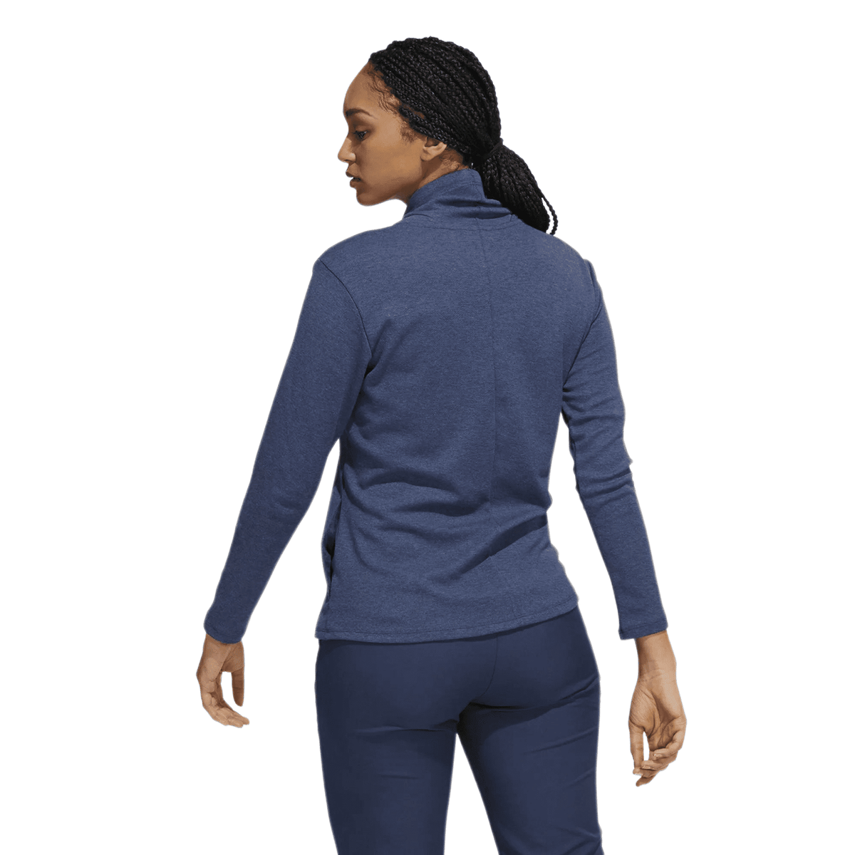 High Mock Golf Pullover Crew Navy Melange Damen