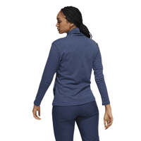 High Mock Golf Pullover Crew Navy Melange Damen