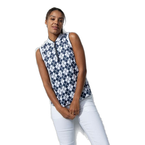Abruzzo Argyle Sleeveless Polo Shirt Damen