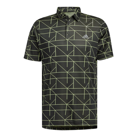 M Polo Jaquard Lines Schwarz/Pulse Lime Herren