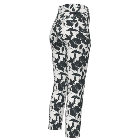 LUCY-CR WR Black & White Flowers 7/8 Golfhose