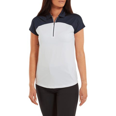 Capsleeve Colour Block Poloshirt Damen