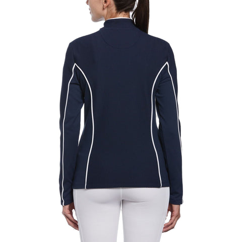 Longsleeve Textrured 1/4 Zip Sweater Damen