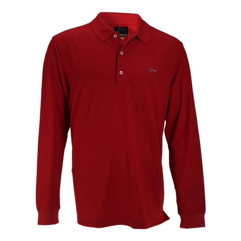 Pique Langarm-Poloshirt Herren