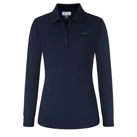 Pique Langarm-Poloshirt
