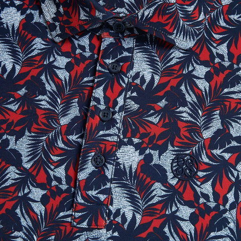Palm Fronds Tech Piqué Slim Fit Poloshirt
