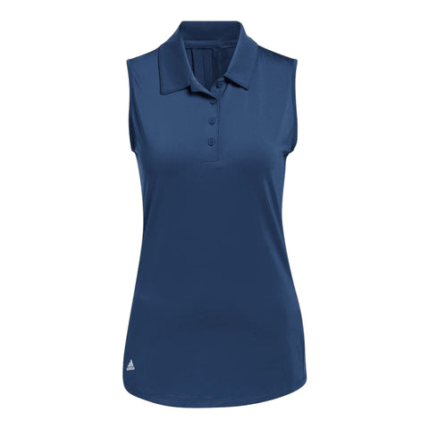 Solid Poloshirt ärmellos Damen
