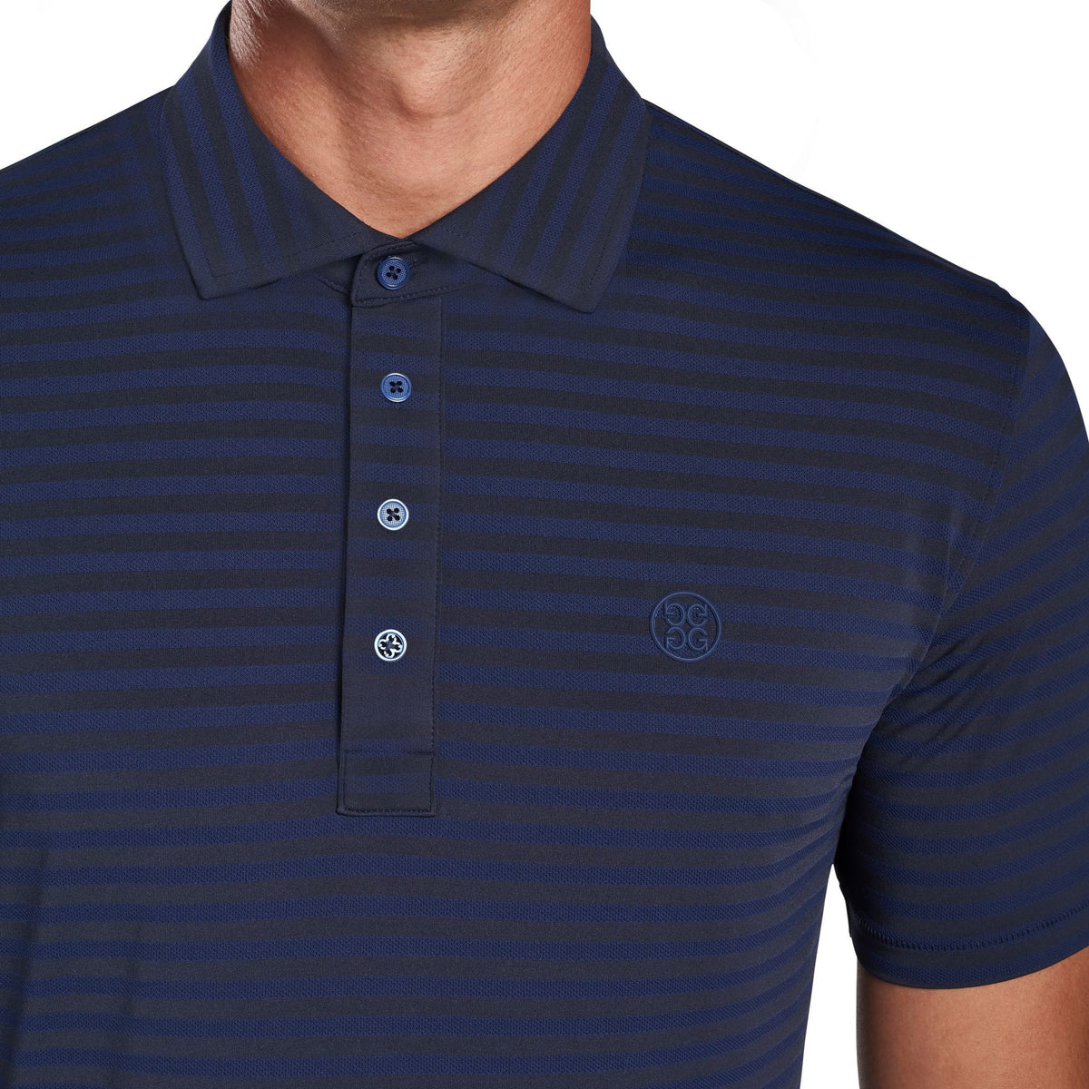 Perforated Stripe Golfpolo