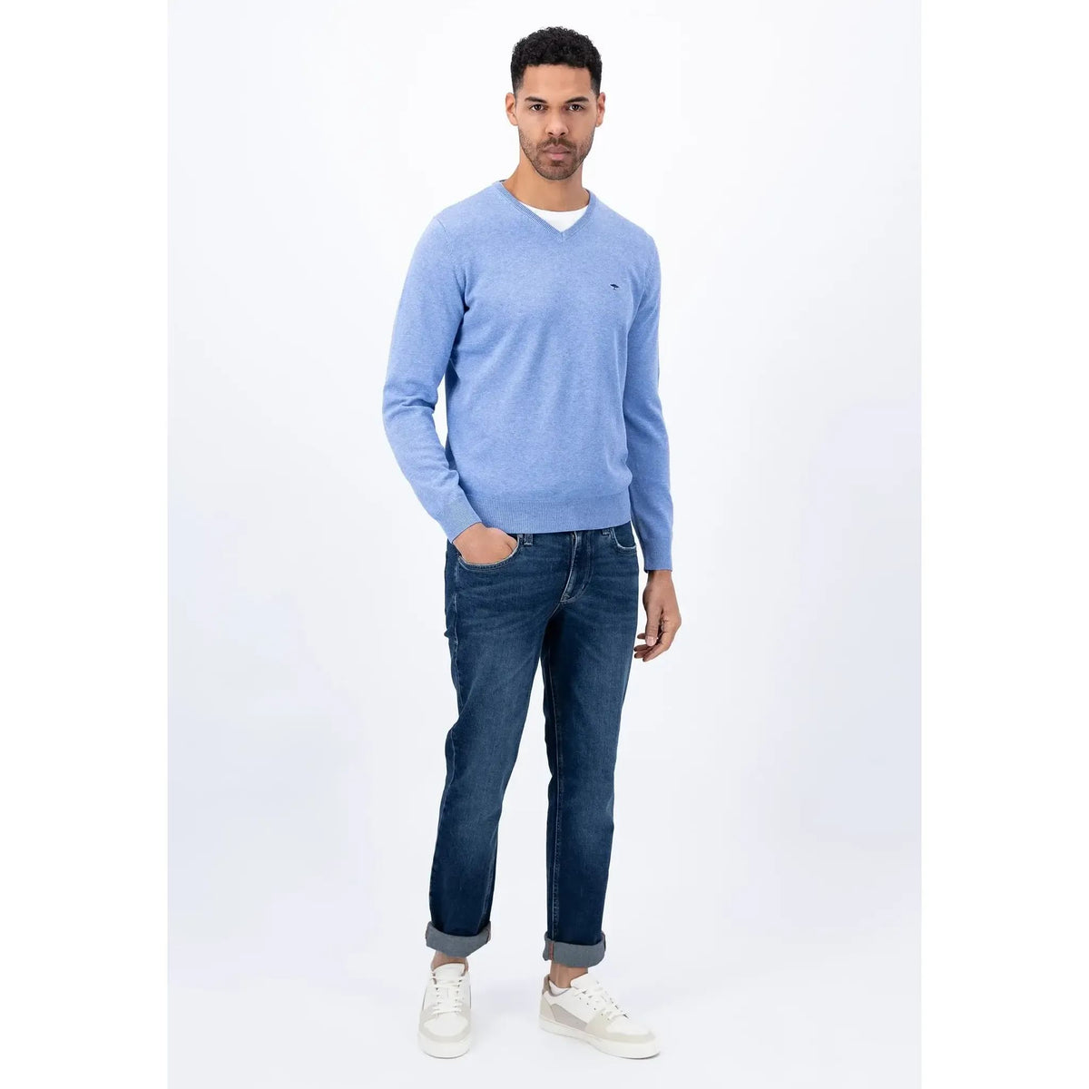 Fynch Hatton V-Neck Pullover HE / Steel / 3XL Herren