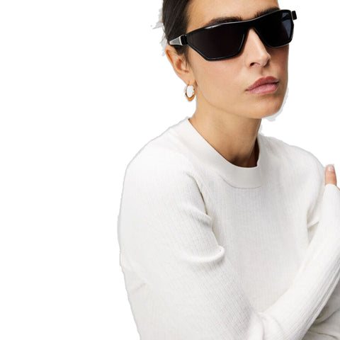 W Louise Rib Jacquard Knit Weiß Damen