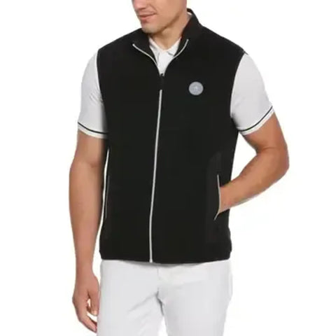 Full Zip Vest Mixed Media Herren Caviar XL
