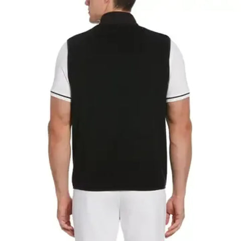 Full Zip Vest Mixed Media Herren Caviar XL