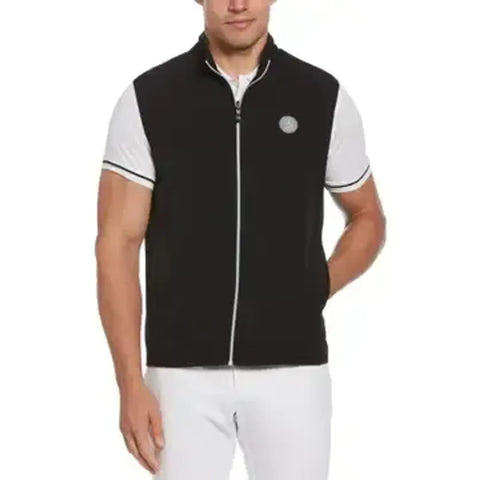 Full Zip Vest Mixed Media Herren Caviar XL