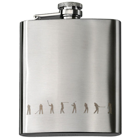 Flachmann mit Golfgravur Edelstahl (210 ml)