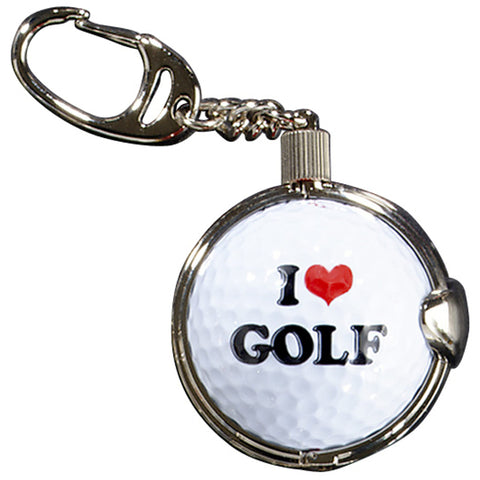 Schlüsselanhänger I love Golf weiß