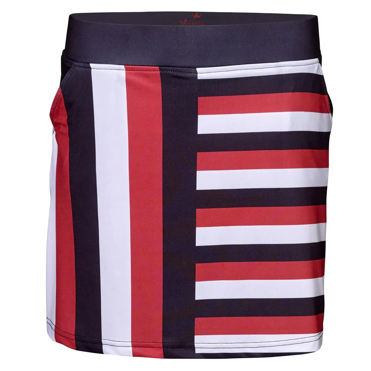 Girls Golf Striped Fashionista Skort Red Flow Damen