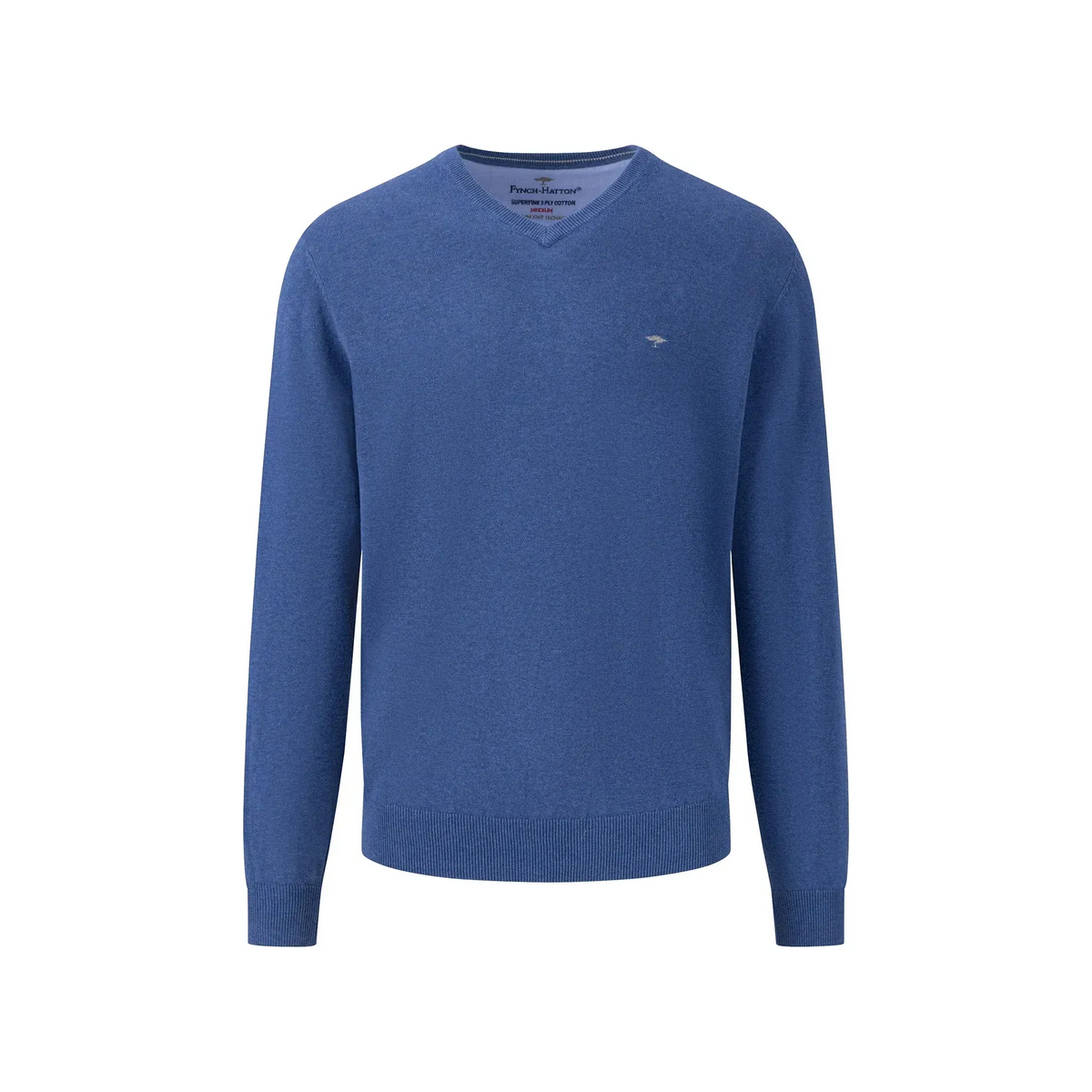 Fynch Hatton V-Neck Pullover HE / Steel / 3XL Herren