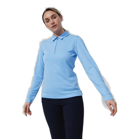 Peoria Ls Polo Shirt Belle Blue M Damen
