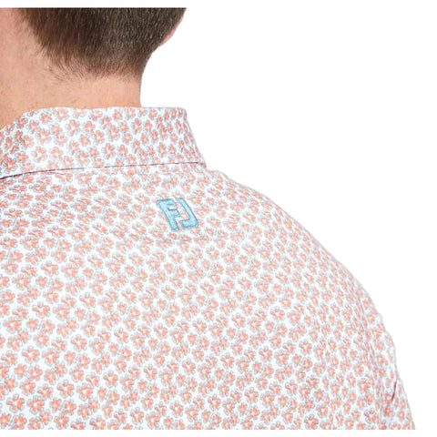 Floral Sketch Print Lisle Polo Herren