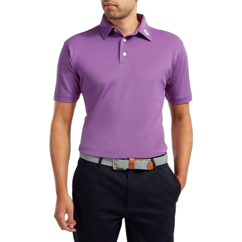 M Stretch Pique SS Polo Purple Herren