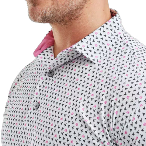 Flying Wasp Print Polo Herren