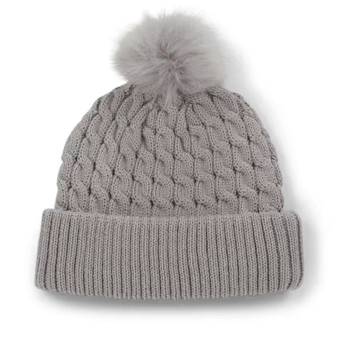 Cable Knit Pom Pom