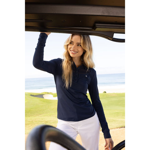 Longsleeve Mesh Polo Damen