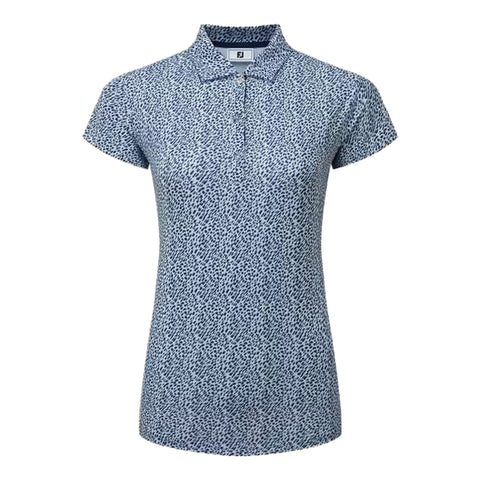 Animal Print Cap Sleeve Lisle Polo