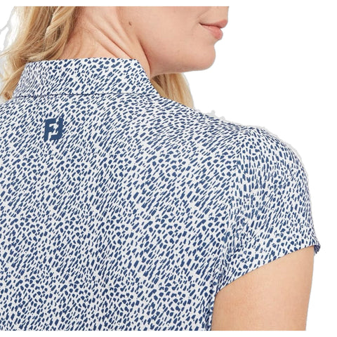 Animal Print Cap Sleeve Lisle Polo