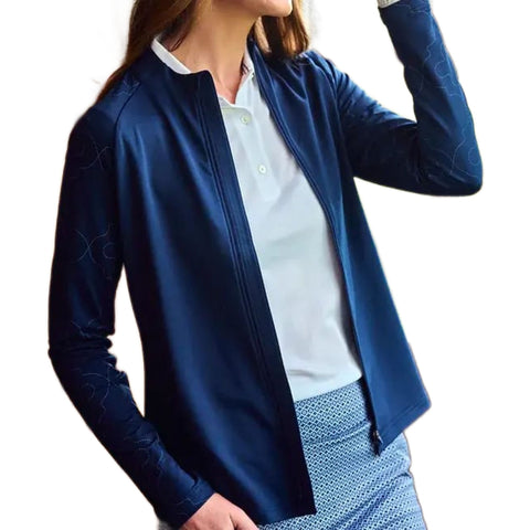 Full Zip Printed Sleeve Midlayer Damen