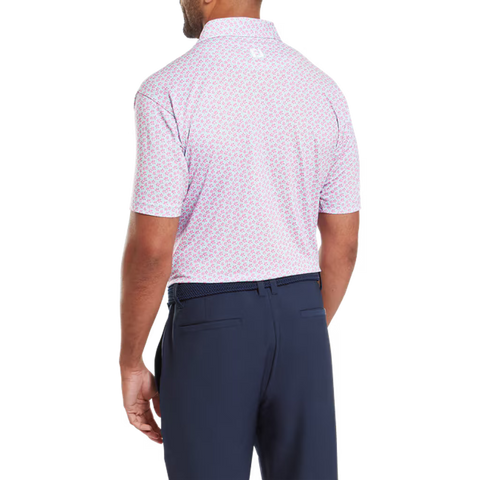 Floral Sketch Print Lisle Polo Herren