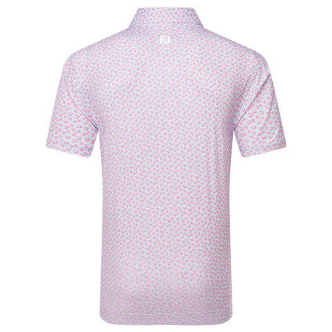 Floral Sketch Print Lisle Polo Herren