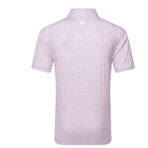 Floral Sketch Print Lisle Polo Herren
