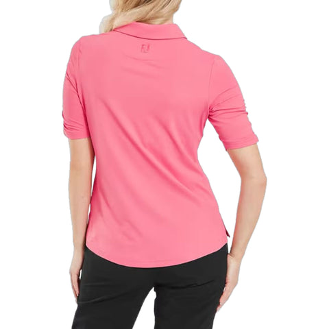 Half Sleeve Ruched Lisle Polo Damen