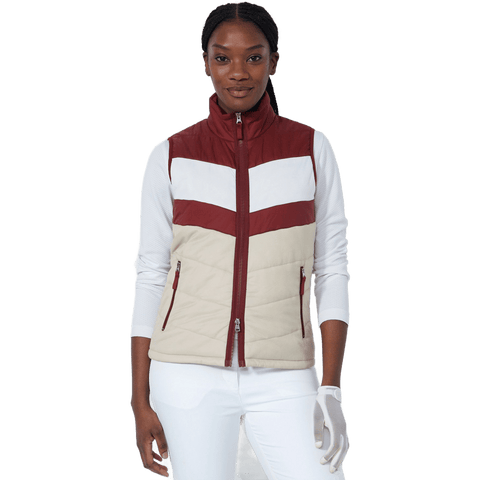Blockstriped Padded Weste Damen