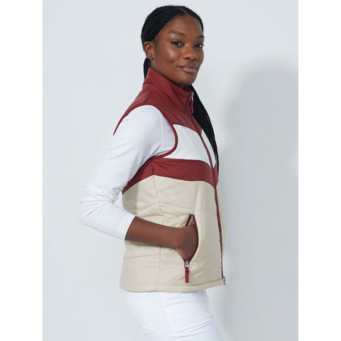 Blockstriped Padded Weste Damen
