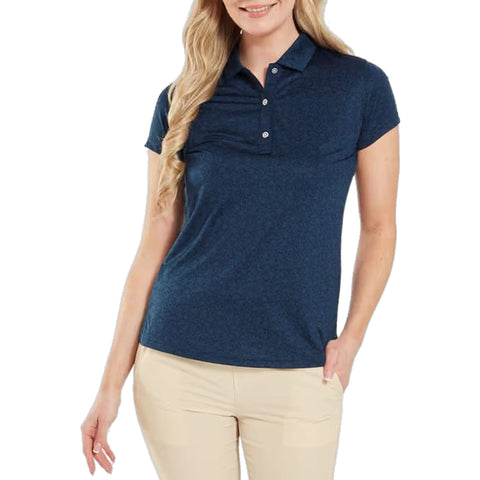 Painted Floral Cap Sleeve Lisle Polo Damen