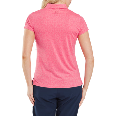 Painted Floral Cap Sleeve Lisle Polo Damen