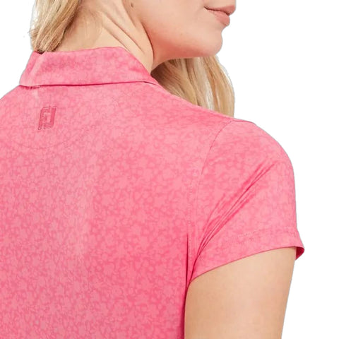 Painted Floral Cap Sleeve Lisle Polo Damen