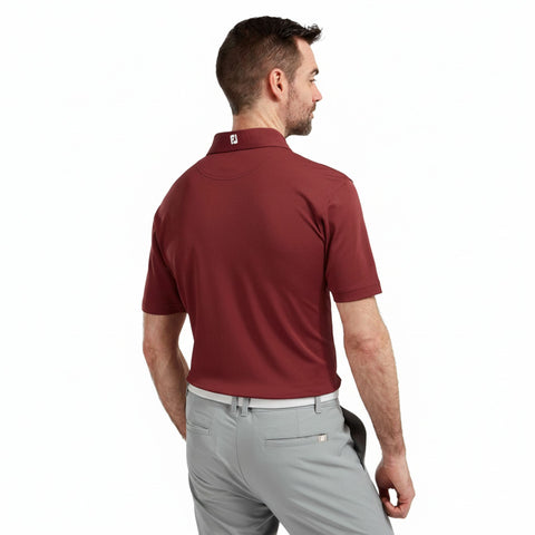 Pique Solid Polo Maroon "DCC"-Logo M Herren