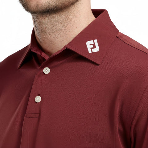Pique Solid Polo Maroon "DCC"-Logo M Herren