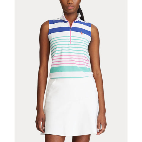 S/L Zip Frntsleevelessknit Golfpolo Damen