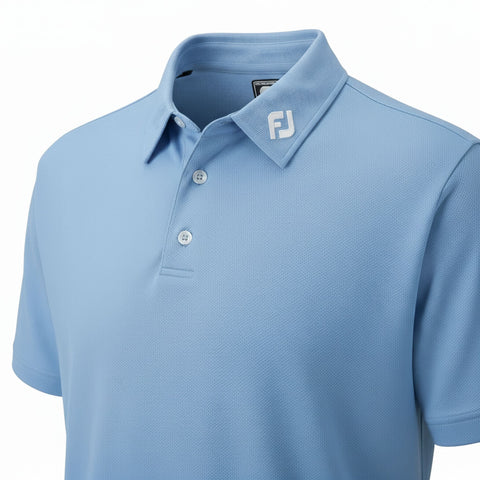 Stretch Pique Solid Polo Hellblau "DCC"-Logo S Herren
