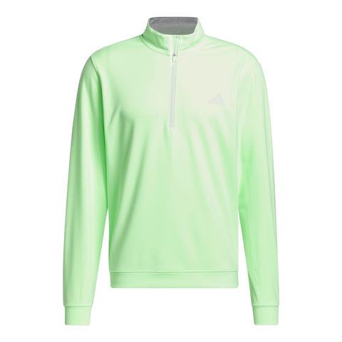 Hellgrüner Adidas Sweatshirt mit halbem Reißverschluss und geradem Schnitt