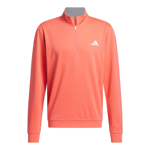 Korallenfarbener Adidas Pullover mit Reißverschluss und Stehkragen