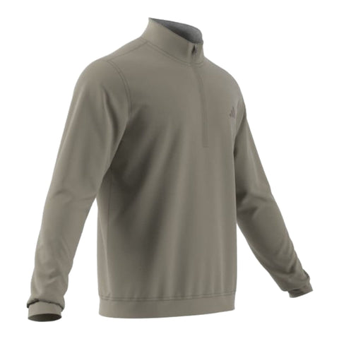 Grauer Adidas Pullover mit Reißverschluss am Kragen, lässig und schlicht designt