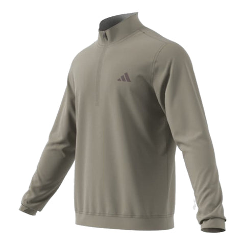 Grauer Adidas Pullover mit Reißverschluss und sportlichem Schnitt