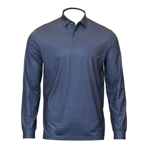 Birdseye Print Poloshirt Herren